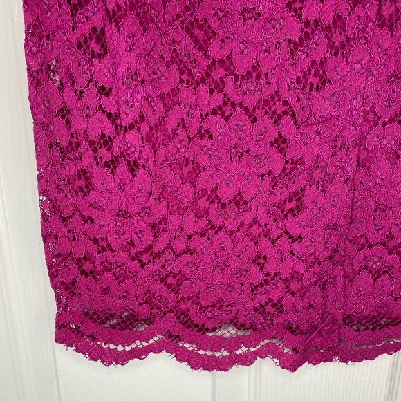 Lace Bright Pink Pencil Skirt - Picture 8 of 14